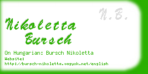 nikoletta bursch business card